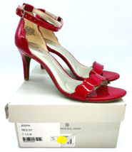 Bandolino Women&#39;s Jeepa Slingback Sandals- Red Faux Patent, US 7.5M - £20.47 GBP