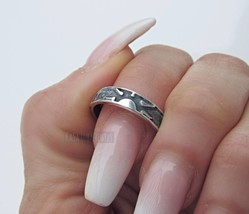 Oxidized Sterling Silver Sunrise Ring - Surfer Wedding Band - $323.88 MXN