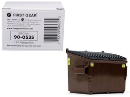Refuse Trash Bin Brown 1/34 Diecast Model by First Gear - $24.31
