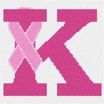 Pepita Needlepoint Canvas: Letter K Hope Ribbon, 7&quot; x 7&quot; - $50.00+