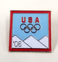 2006 Winter Olympics Torino Turin Italy USA Team Enamel Pin White Mountains - $9.99