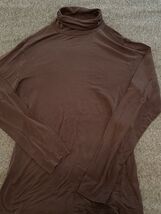Cambridge Dry Goods Brown Long Sleeve Turtleneck Shirt: Size Large - $10.00