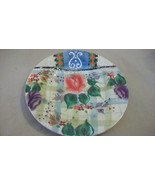 DESSERT PLATE MULTICOLORED FLOWERS LEAVES WITH RAISED DETAILS 8.25&quot; diam... - £11.82 GBP