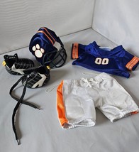 Build a Bear Blue Orange Football Outfit Uniform Helmet Jersey Pants Sho... - £8.80 GBP