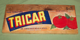 Vtg Paper Advertising Label Wood Tomato Crate Tricar Jorge Rico Nogales Az Ranch - £21.47 GBP