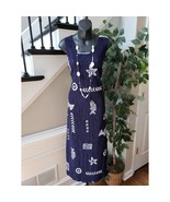J.P.L.A Long Maxi Dress Womens Medium Blue &amp; White Crinkle Fish Print Ro... - $37.74 CAD