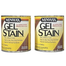 Minwax Gel Stain For Wood 1 Quart Brazilian Rosewood Veneer Fiberglass Lot Of 2 - £94.07 GBP