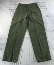 Vintage Army Pants Mens 30x31 Green High Waist Button Fly Vietnam Era OG... - £65.71 GBP