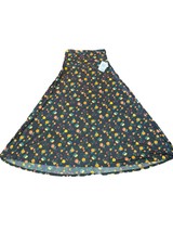 Lularoe Womens Skirt Size Medium Maxi Black Gold Floral Stretch New - $21.78
