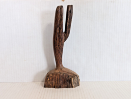 Vintage Hand Carved Wood Cactus Sculpture 8 1/4&quot; Very Cool Art Piece - £13.41 GBP