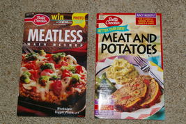 Lot of 2 Betty Crocker Cookbooks Meatless and Meat &amp; Potatoes Paperback - £11.03 GBP