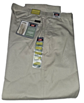 Timber Creek Wrangler 38x32 Flat Front Perfect Fit Relaxed Khakis Beige Tan NEW - £13.14 GBP