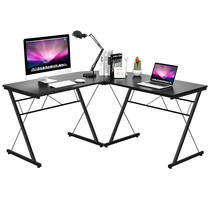 Costway 59&quot; L-Shaped Corner Desk Home Office Computer Table Study Workstation - £107.76 GBP