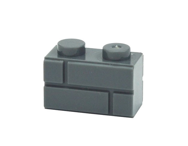 MZ Dark Grey Brick 1X2 Construction Brick Piece Action Minifigures - $1.70