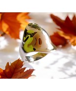 Chunky Silver Statement Ring | Modern Abstract Wide Band Jewelry | Uniqu... - €12,87 EUR
