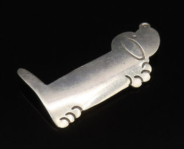 MEXICO 925 Silver - Vintage Minimalist Etched Puppy Dog Brooch Pin - BP9988 - £46.63 GBP