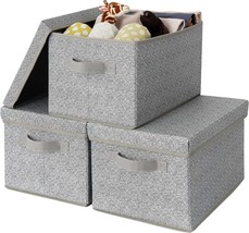 Granny Says 3-Pack Of Storage Bins Fabric, Large Storage Bins With Lids, - £35.14 GBP