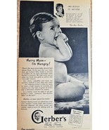 GERBER&#39;S BABY FOOD - 1946 Vintage Print Ad - Hurry Mom I&#39;m Hungry! Vinta... - $17.71 CAD