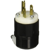 Leviton 5266-C Black-White, 15 Amp, 125 Volt, Industrial Grade, Plug, Straight B - £13.27 GBP