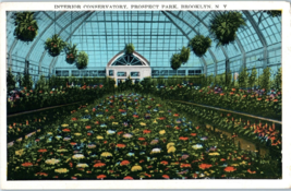 Interior Conservatory, Prospect Park Brooklyn, New York Postcard - £5.37 GBP