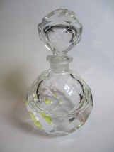 Vtg I. W. Rice Hand Cut Faceted Crystal Perfume Bottle Japan Chipped - $22.00