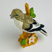 Beautiful Black Tip And Gray Sparrow Figurine Perched Branch Lefton Collectible - $18.35