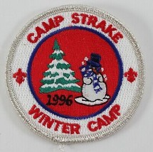 Vintage 1996 Camp Strake Winter Camp Snowman Boy Scouts America BSA Camp Patch - $11.69