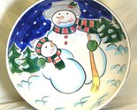 Snowmen Ceramic Serving Bowl Christmas Holiday World Bazars - £39.56 GBP