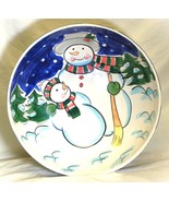 Snowmen Ceramic Serving Bowl Christmas Holiday World Bazars - £38.83 GBP