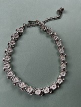 Vintage Lisner Signed Silvertone Flower Link Choker Necklace – marked on back of - £14.77 GBP