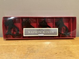 Restoration Hardware Scottie Dog Napkin Rings on Wheels  - Set Of 4 - £13.39 GBP