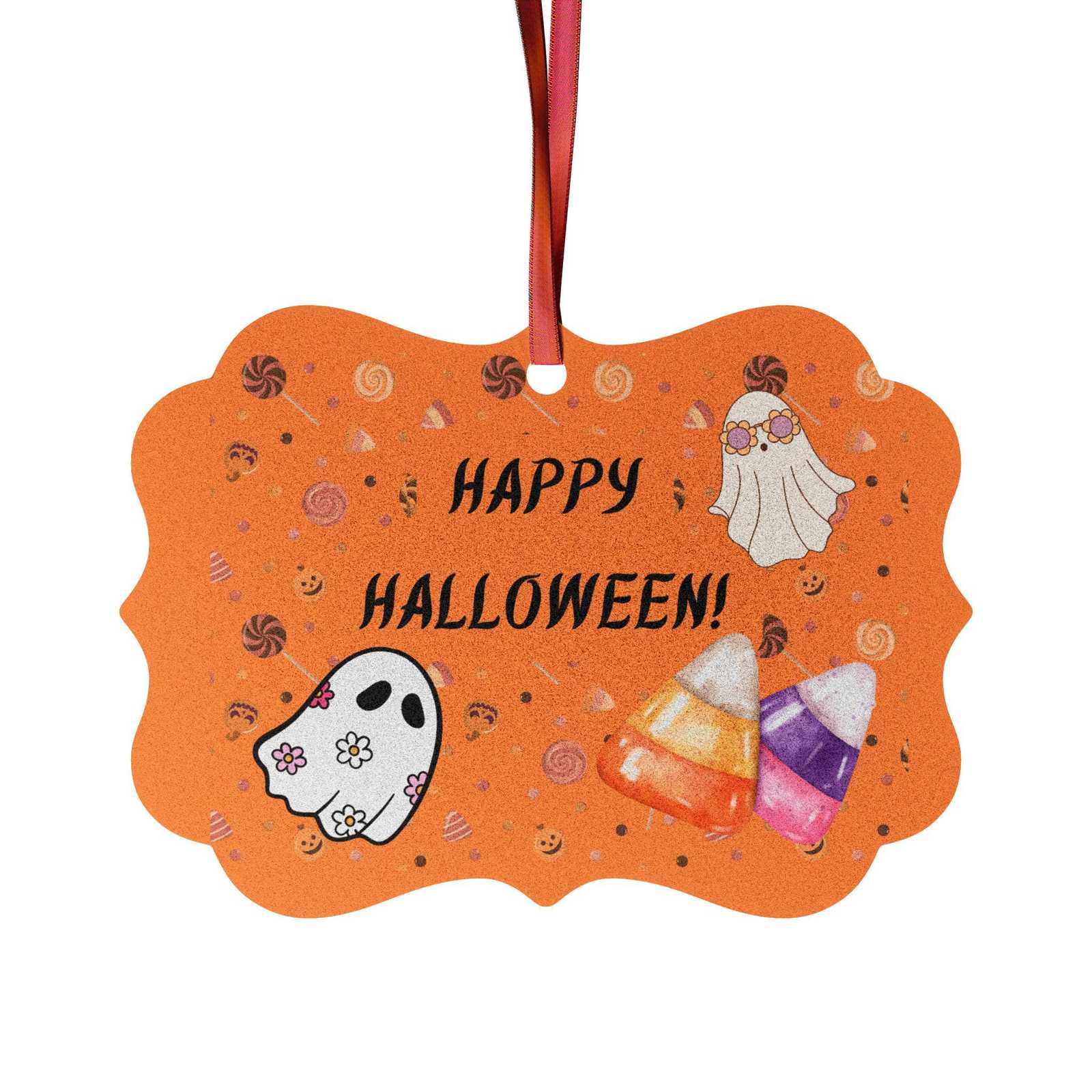 Halloween Ghost Hanging Ornament, 2 designs, Retro Floral or Cool Ghosts - $15.50