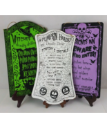 Set Of 3 Wooden Halloween Colorful Hanging Wall Signs 16&quot; x 9&quot; - $24.74