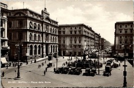 Italy Napoli - Unknown Year Piazza della Borsa RPPC Unposted Antique Postcard - £10.33 GBP