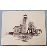 Vintage Lighthouse Print 11&quot; by 14&quot; - £6.65 GBP