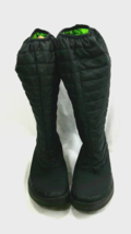 Black Quilted Textile OOFOS  OOmg Recovery Tall Winter Boots US 9.5 - $58.04