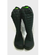 Black Quilted Textile OOFOS  OOmg Recovery Tall Winter Boots US 9.5 - $1,091.79 MXN