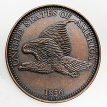 Eagle 1856 ONE CENT Paperweight Collector HUGE Solid Metal 3” coin - $15.00