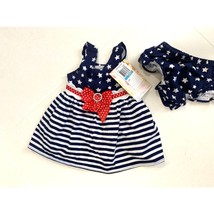 New Sweetheart Rose 3 6 months 2 pc Set Dress Pants Bloomers Red White B... - £12.65 GBP