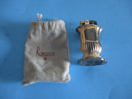 VTG. RONSON &quot;MAYFAIR&quot; TABLE LIGHTER W/FELT BAG SOME SURFACE MISSING UNTE... - $13.48 CAD