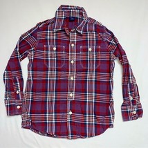 GAP Plaid Button Down Shirt Boy’s S 6-7 Preppy Western Top Casual Fall Country - £12.51 GBP
