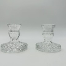 Waterford Candlesticks Blarney Crystal Pair 3.5inW × 3.5inD × 4inH Vintage - £57.39 GBP