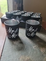 Mr &amp; Mrs Black Votive Tea Light Candle Holders 14 Wedding Ceremony Laser Glass - £31.11 GBP