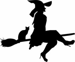 2x The witch on the broom Vinyl Decal Sticker Different size for Cars/Windows - £3.47 GBP+