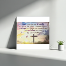 Serenity Prayer Metal Wall Sign, Religious Cross Decor with Butterflies,... - $13.99
