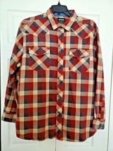 OUTDOOR LIFE Men&#39;s 2XL XXL Pearl Snap Long Sleeve Plaid Western Shirt Co... - £20.88 GBP