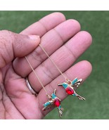 Bird earrings, Bird earrings dangle, Hummingbird Earrings, Bird Long Dro... - $13.99