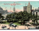 City Hall and Subway Entrances New York CIty NY NYC DB Postcard W9 - £2.32 GBP