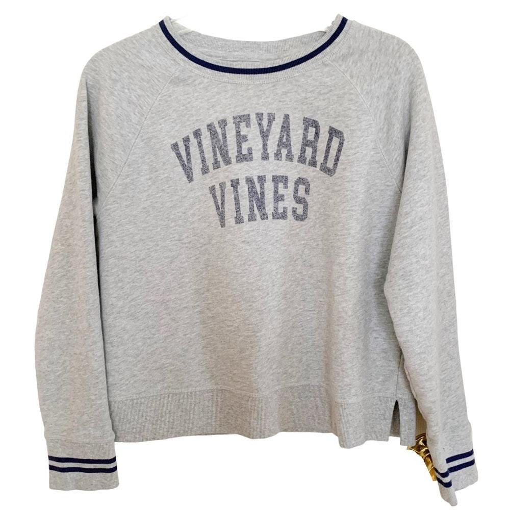 Primary image for Vineyard Vines Grey Blue Varsity Crewneck Sweatshirt Small