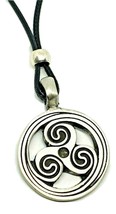 Triskelion Triskele Necklace Pendant Celtic Symbol Beaded Cord Pagan Wic... - £6.60 GBP
